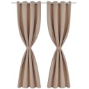 Vidaxl Lystette Gardiner 2 Stk Med Metallmaljer 135x175 Cm Krem