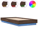  Sengeramme med LED-lys brun eik 75x190 cm 8721012286054