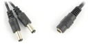 DC adapter 5,5/2,1 mm splitter med 2 plugger