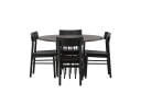 Venture Home Stone Matgruppe 120 cm Rund med 4 Montros stoler Sort