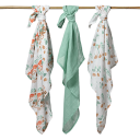Babyono  Muslin Kluter  3 stk  70x70cm  Grønn Skog