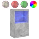 vidaXL Skjenk med LED-lys betonggrå 60,5x37x100 cm