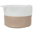  Skittentøyskurv brun og hvit Ø55x36 cm bomull 8721012086883