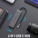 Lemorele TC23L 6-i-1 USB-C Hub med 4K HDMI, Gigabit Ethernet og 100W PD