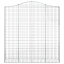 vidaXL Gabionkurver buede 3 stk 200x30x200/220 cm galvanisert jern