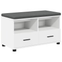 vidaXL Gangbenk Hvit 80 x 38 x 46 cm Konstruert treverk og stoff