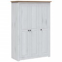 vidaXL Garderobeskap 3 dører hvit 118x50x171,5 cm furu Panama Range
