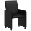  Spisebordsstoler med hjul 2 pcs Svart 57 x 66 x 94 cm Kunstlær