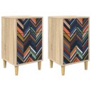 vidaXL Nattbordskap OMMEN 2 stk. Sonoma eik 36 x 33 x 60 cm