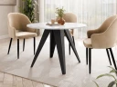 Hoban Spisebord rundt uttrekkbart 100-138 cm - Svart, hvit (hvit bordplate i marmor)