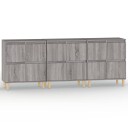 vidaXL Skjenker 3 stk grå sonoma 60x35x70 cm konstruert tre