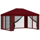 vidaXL Hagepaviljong med sidevegger 4 × 3 m Burgunder