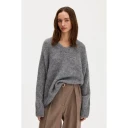 Filippa K Hairy Alpaca V Neck Sweater   GREY MELANGE   S