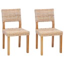  Spisestuestol 2 pcs Naturlig 46 x 55 x 84 cm Kubu Rattan