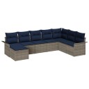 vidaXL Hagesofa Set 8 stk. Lysegrå Poly rattan