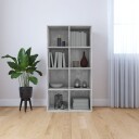 vidaXL Bokhylle/skjenk betonggr? 66x30x130 cm sponplate