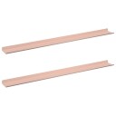 vidaXL Flytende hylle Veggmontert 2 pcs Rosa 100 x 9 x 2,5 cm Stål