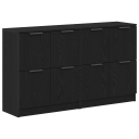  Sideboard Svart eik 180 x 30 x 70 cm Konstruert tre