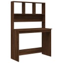 vidaXL Skrivebord med hyller brun eik 102x45x148 cm konstruert tre
