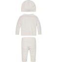 Calvin Klein Sett   Cardigan/Bukser/Hatt   Rib Strikk   Ivory   Calvin Klein   2 år 92   Cardigan   Hvit