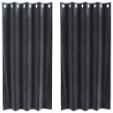  Gardiner med gardiner 2 pcs Mørke grå 140 x 175 cm Fløyel