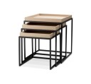 Léonard Side Table Light Brown Set of 3