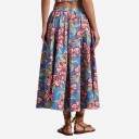 Ralph Lauren Floral Cotton Midi Skirt Royal Bloom