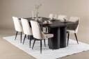 Olivia Spisegruppe 210 cm Rektangulær med 6 Leone stoler - Sort/Beige