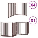 Vidaxl Hundeport Sammenleggbar 12 Paneler Brun 960 cm Poppeltre