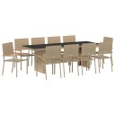 11-dels Hagemøbelsett Beige Poly Rattan
