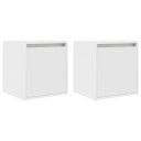  Veggmontert nattbord 2 stk hvit 38x34x40 cm