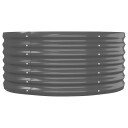 vidaXL Plantekasse pulverlakkert stål 296x80x36 cm antrasitt