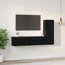  TV benksett 3 pcs Svart eik 160 x 30 x 30 cm Konstruert tre