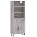 vidaXL Highboard grå sonoma 69,5x34x180 cm konstruert tre 8720845499655
