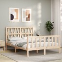 vidaXL Sengeramme med hodegavl 4FT6 double heltre 8720845976361