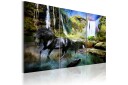 Bilde Horse on the sky blue waterfall background 90x60 Artgeist sp. z o. o.