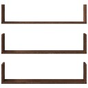  Vegghyller 3 stk brun eik 80x18x18 cm konstruert tre 8721158361615