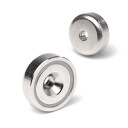 Magnet med skruehull Ø 20 mm – høyde 6 mm – stålhus