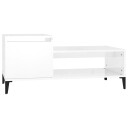 vidaXL Salongbord høyglans hvit 100x50x45 cm konstruert tre