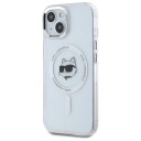Karl Lagerfeld MagSafe Mobildeksel i Metall Choupette Hvit til iPhone 15