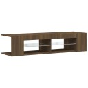 vidaXL TV-benk med LED-lys brun eik 135x39x30 cm