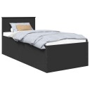 vidaXL Sengestamme med hodegjerde Svart 90 x 200 cm Konstruert tre