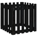 Plantekasse med gjerdedesign svart 60x60x60 cm heltre furu