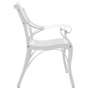 vidaXL Hagebenk 102 cm støpt aluminium hvit