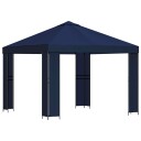 vidaXL Paviljong 3 x 3 m Blå Polyester og stål 190 gsm