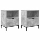  Nattbord 2 pcs Betonggrå 49 x 36 x 61 cm Konstruert tre