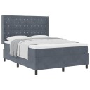  Box Spring Seng med Madrass Mørkegrå 140x200 cm Fløyel