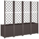 Plantekasse med espalier brun 160x40x140 cm PP