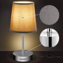 Taupe bordlampe – metallfot stoffskjerm E14 sokkel