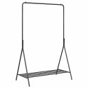  Klesstativ med hylle med lagring Svart 100 x 56 x 154 cm Stål